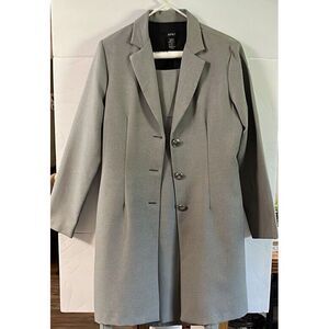 A.P.N.Y Women Suit 3 Pc Pant 3 Button Single Breasted‎ Long Jacket & Dress Sz 10